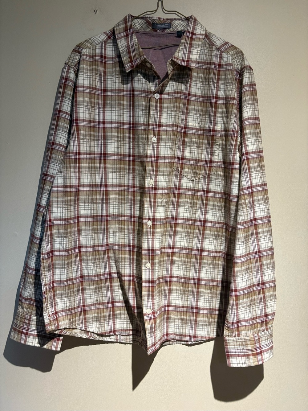 Toad&Co 100% Organic Cotton Long Sleeve Button Down Shirt Size Large Plaid Pulls